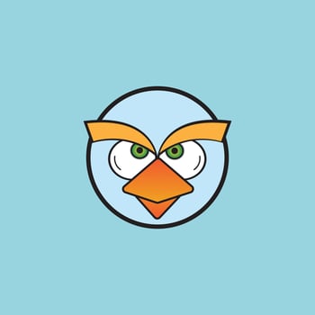cartoon birdies face emoticon design vector