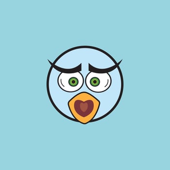 cartoon birdies face emoticon design vector