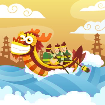 Dragon Boat Concept vector