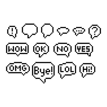 Speech Bubble in Pixel Art vector