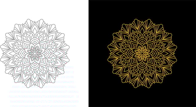 Golden Mandala. Vintage decorative elements. Oriental pattern, vector illustration. Islam, Arabic, Indian, moroccan,spain, turkish, pakistan, chinese, mystic, ottoman motifs. Coloring book page