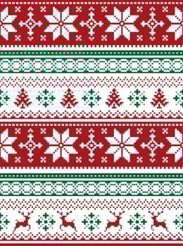 seamless christmas and Winter knitted  pattern vector