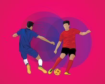 Football or soccer player Flat Illustration vector