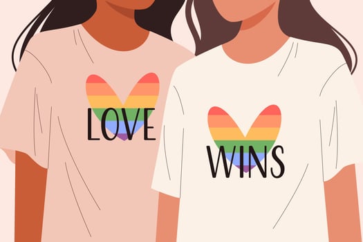 Gay women couple love wins vector