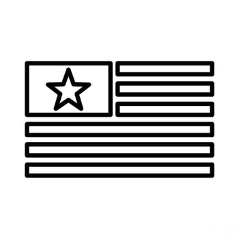 USA Flag Independence Day Icon in Line Style vector