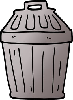 cartoon doodle waste bin vector