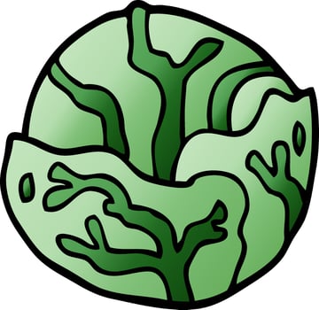 cartoon doodle cabbage vector