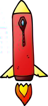 cartoon doodle space rocket vector