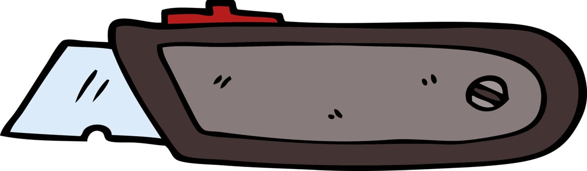 cartoon doodle new work knife vector