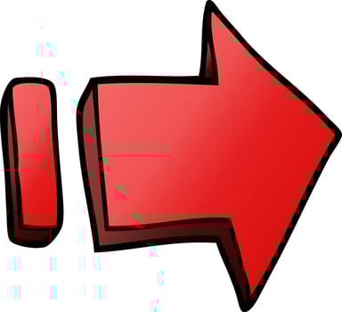 cartoon doodle pointing arrow vector