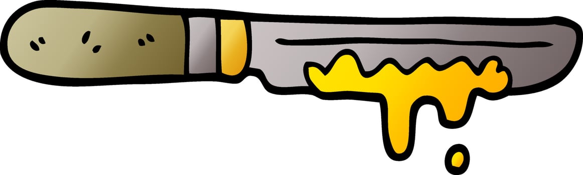 cartoon doodle butter knife vector