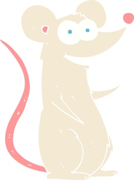 flat color illustration of happy mouse vector