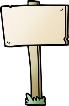 cartoon doodle sign post vector