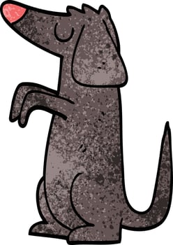 cartoon doodle well behaved dog vector