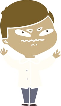 flat color style cartoon angry man vector