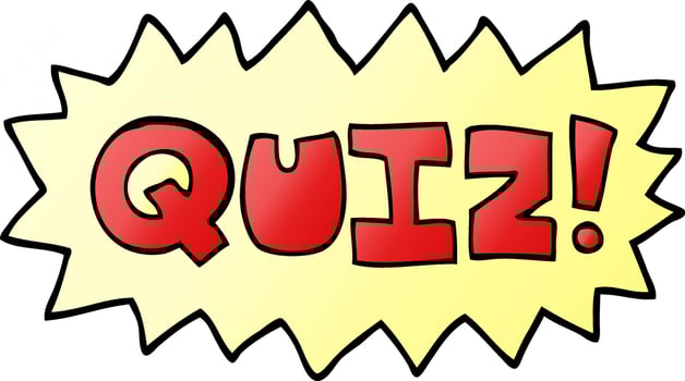 cartoon doodle quiz sign vector
