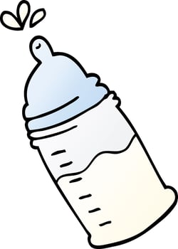 cartoon doodle baby bottle vector
