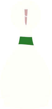 flat color style cartoon happy bowling pin vector