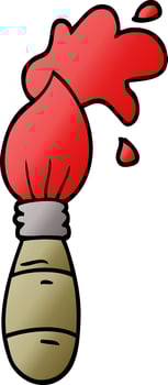 cartoon doodle paint brush vector