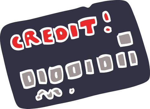 cartoon doodle credit card vector