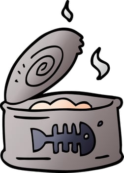 cartoon doodle tin of tuna vector