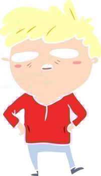 flat color style cartoon impatient man vector