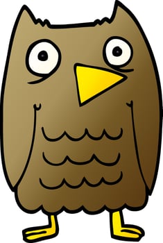 funny cartoon doodle owl vector