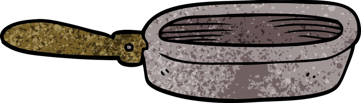 cartoon doodle frying pan vector