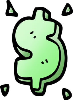 cartoon doodle dollar sign vector