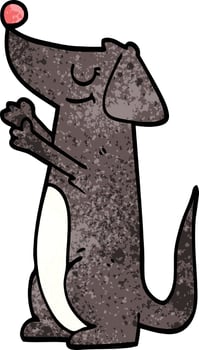 cartoon doodle well behaved dog vector