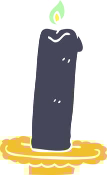 cartoon doodle burning halloween candle vector
