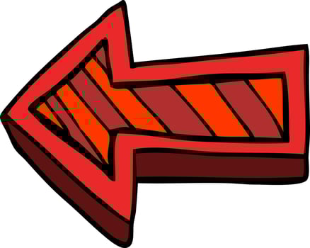 cartoon doodle directing arrow vector