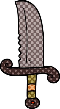 cartoon doodle jeweled sword vector