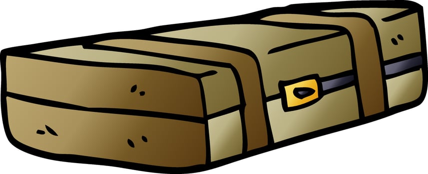 cartoon doodle suit case vector