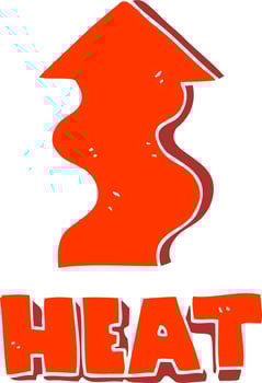 flat color illustration of heat rising vector