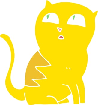 flat color illustration of cat vector