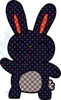 cartoon doodle happy bunny vector