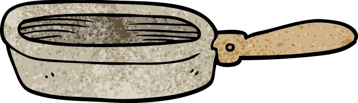 cartoon doodle of a frying pan vector