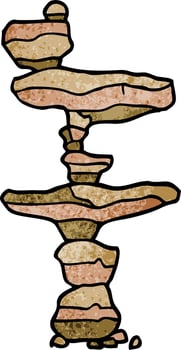 cartoon doodle of stacked stones vector