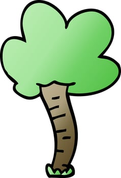 cartoon doodle tree vector