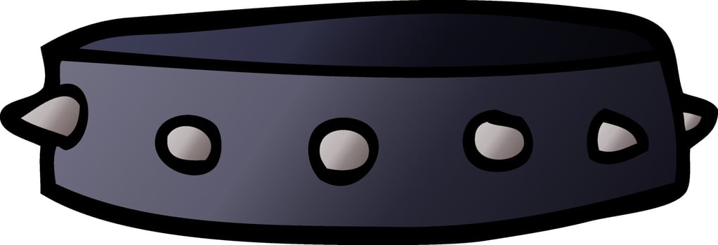 cartoon doodle spiked dog collar vector