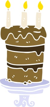 cartoon doodle chocolate cake vector