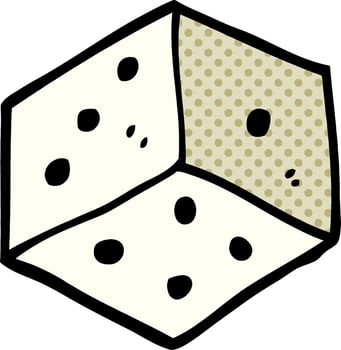 cartoon doodle tattoo dice symbol vector