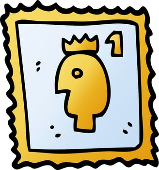cartoon doodle stamp with royal head vector