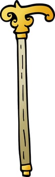 cartoon doodle fancy walking stick vector