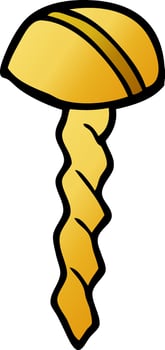 cartoon doodle old brass screw vector