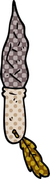 cartoon doodle of a stone dagger vector