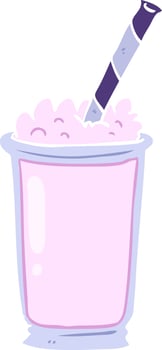 flat color style cartoon milkshake vector