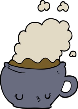 cute cartoon coffee cup vector