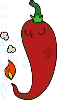 cartoon hot chili pepper vector